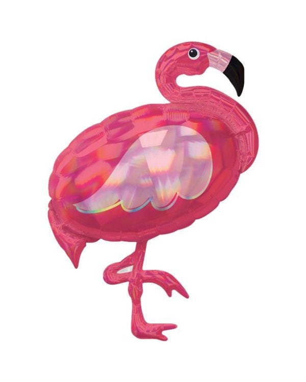Pink Flamingo Iridescent SuperShape Balloon - 33&quot; Foil