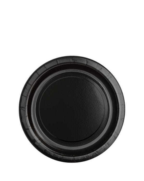 Black Paper Dessert Plates - 17cm (8pk)