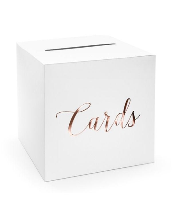 Rose Gold Cards Wedding Post Box