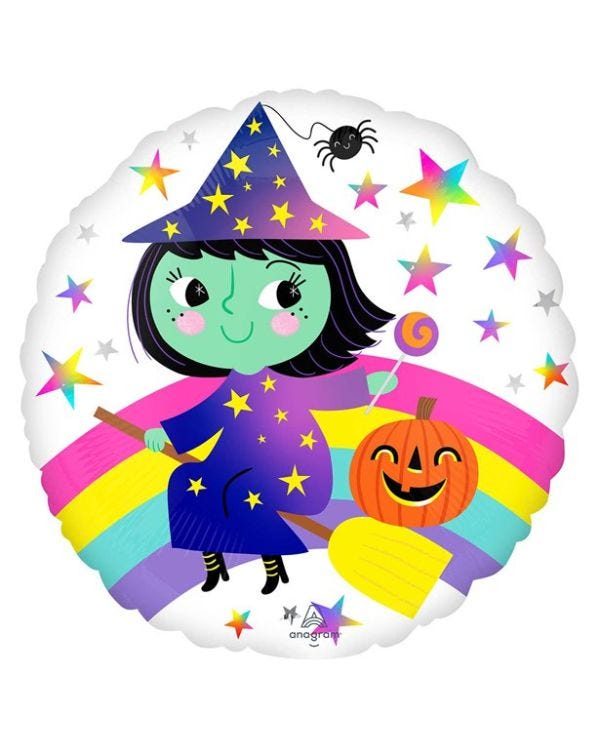 Rainbow Witch Balloon - 18&quot; Foil