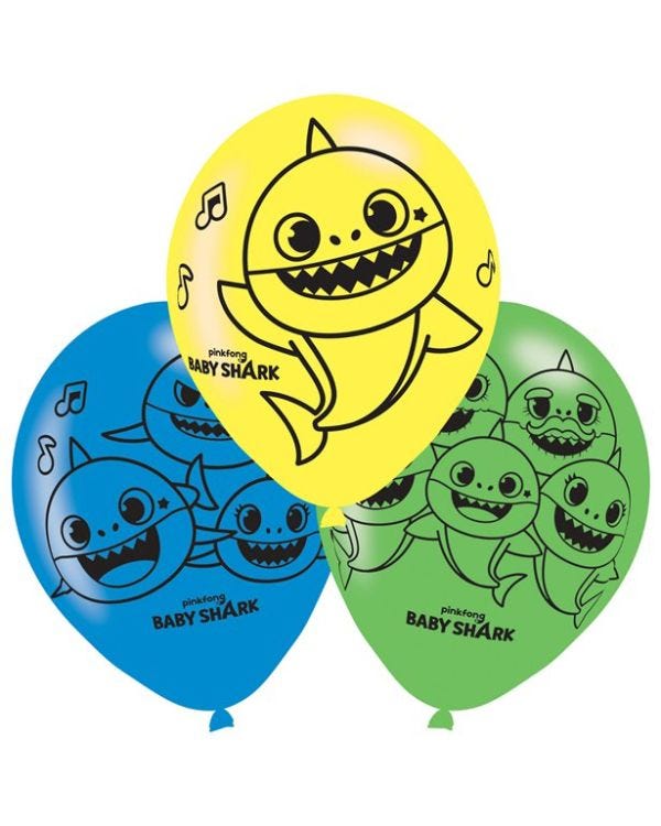 Baby Shark Latex Balloons - 11&quot; (6pk)