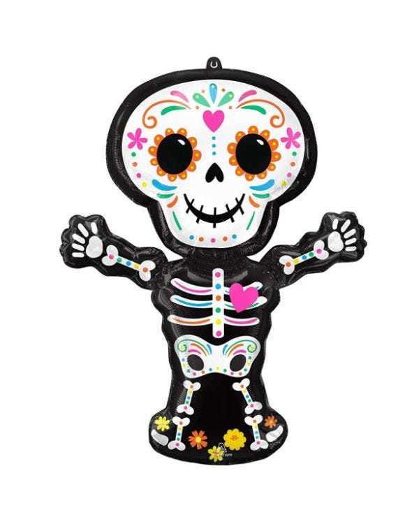 Day of the Dead Skeleton SuperShape Balloon - 34&quot; Foil