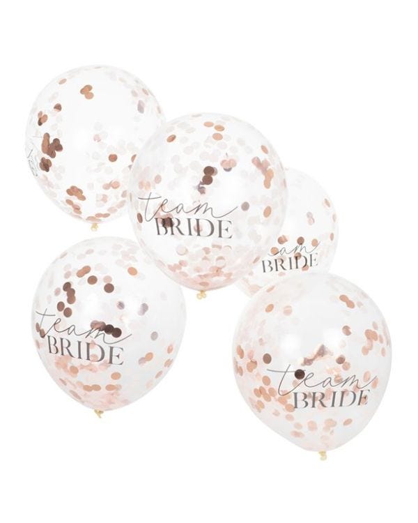 Team Bride Confetti Latex Balloons - 12&quot; (5pk)