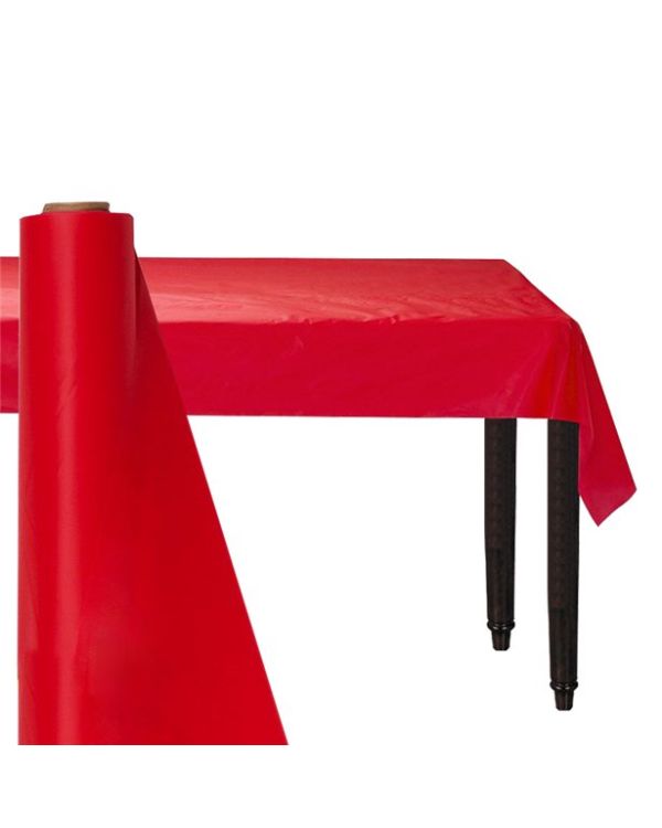 Red Plastic Banqueting Roll - 30m x 1m