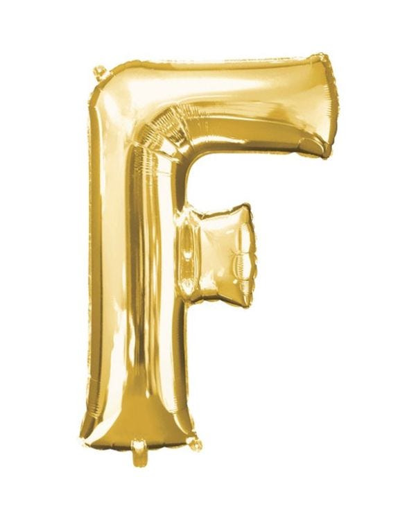 Gold Letter F Balloon - 34&quot; Foil