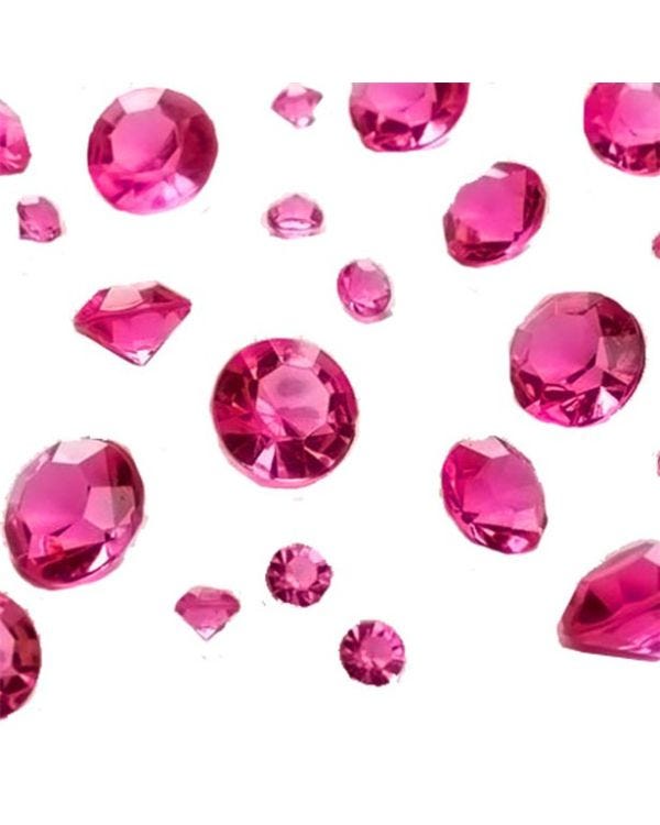 Cerise Pink Gem Table Diamantes - Assorted (100g bag)