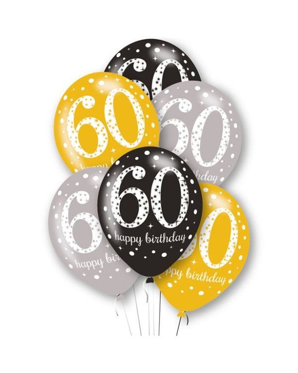 Age 60 Latex Balloons - 11&quot; (6pk)