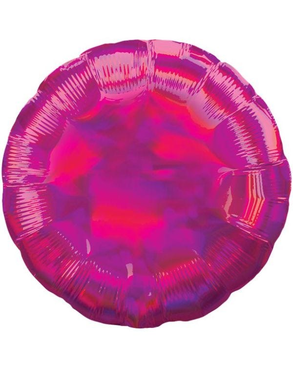 Magenta Iridescent Circle Balloon - 18&quot; Foil