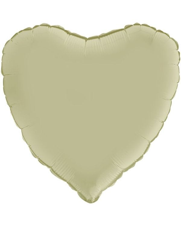 Satin Olive Green Heart Foil Balloon - 18&quot;