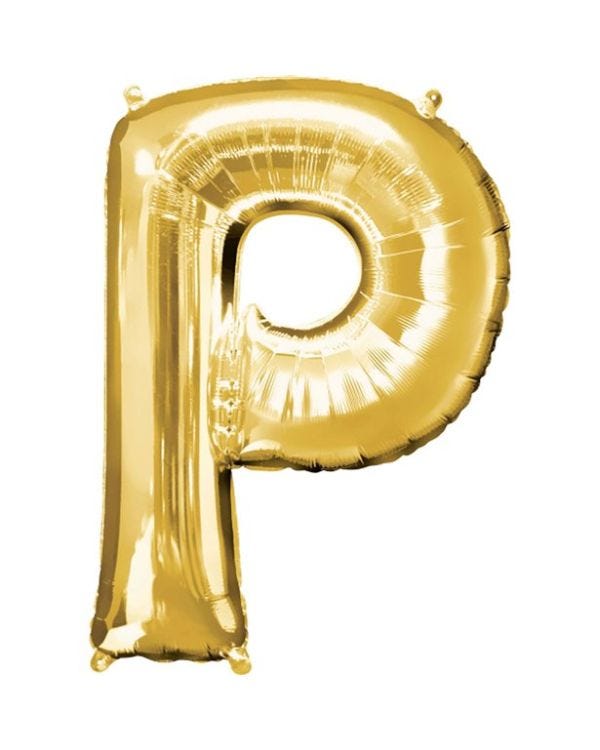Gold Letter P Balloon - 16&quot; Foil