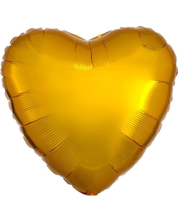 Metallic Gold Heart Balloon - 18&#039;&#039; Foil
