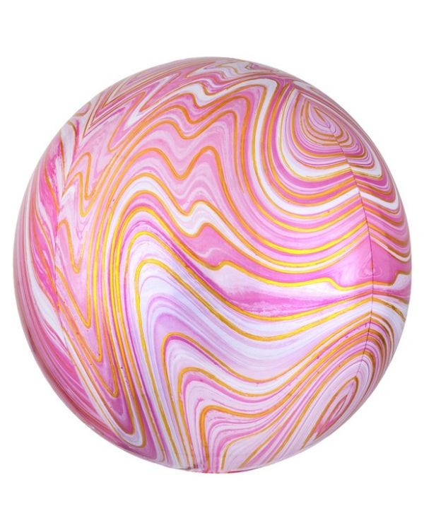 Pink Marblez Orbz - 16&quot; Foil Balloon