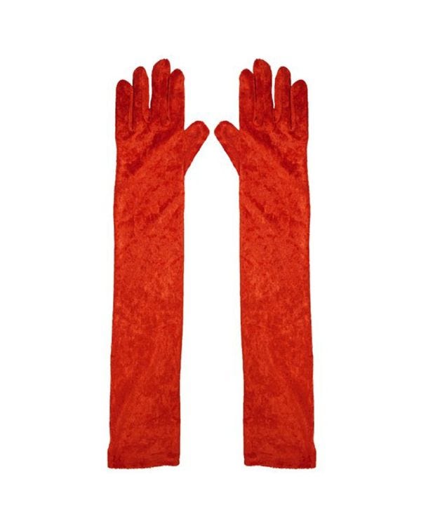Long Red Gloves - 52cm
