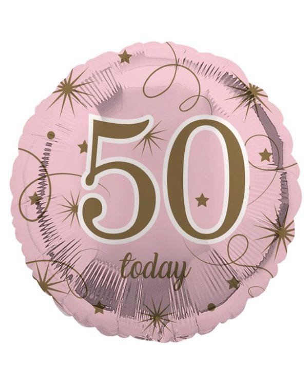 50th Pink Birthday Balloon - 18&quot; Foil