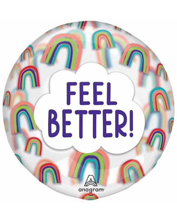 Feel Better Rainbows Clearz Balloon - 18&quot;