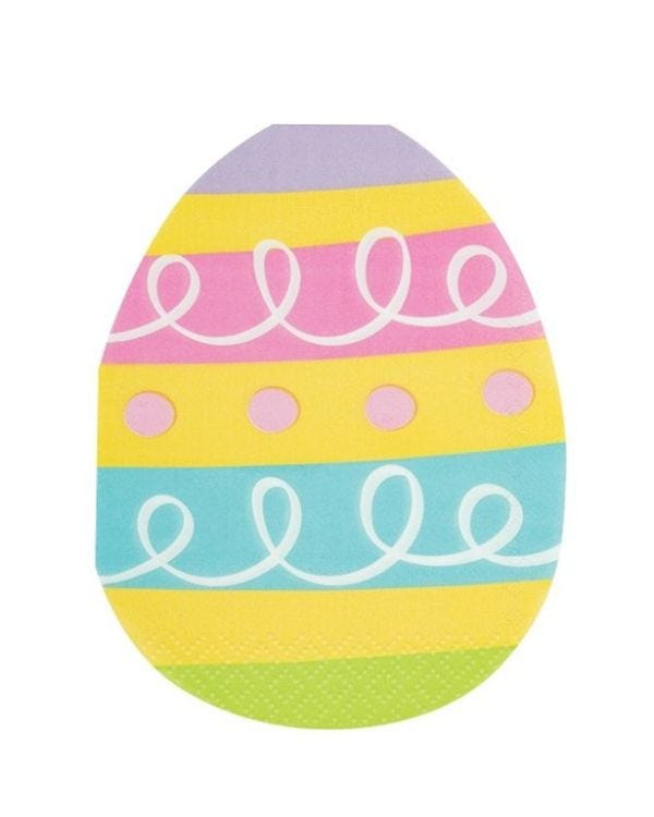Eggcellent Easter Egg Shaped Napkins - 31cm (16pk)
