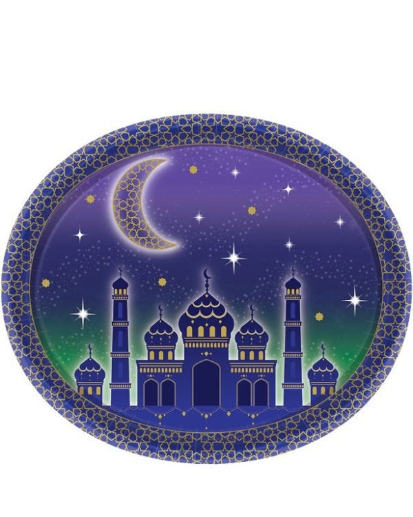 Eid Oval Paper Plates - 30cm x 25cm (8pk)