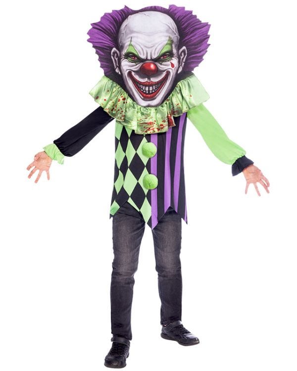 Scary Clown Big Head - Child Costume