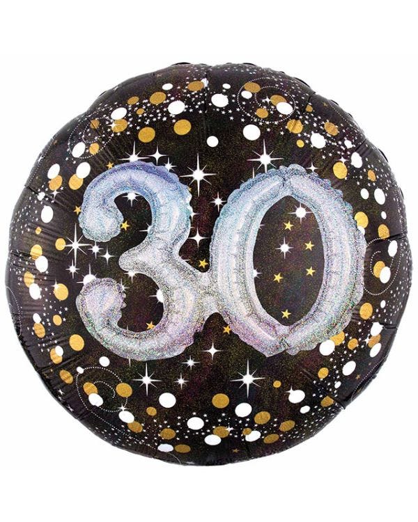 30th Birthday Sparkling Celebration 3D Balloon - 32&quot; Foil