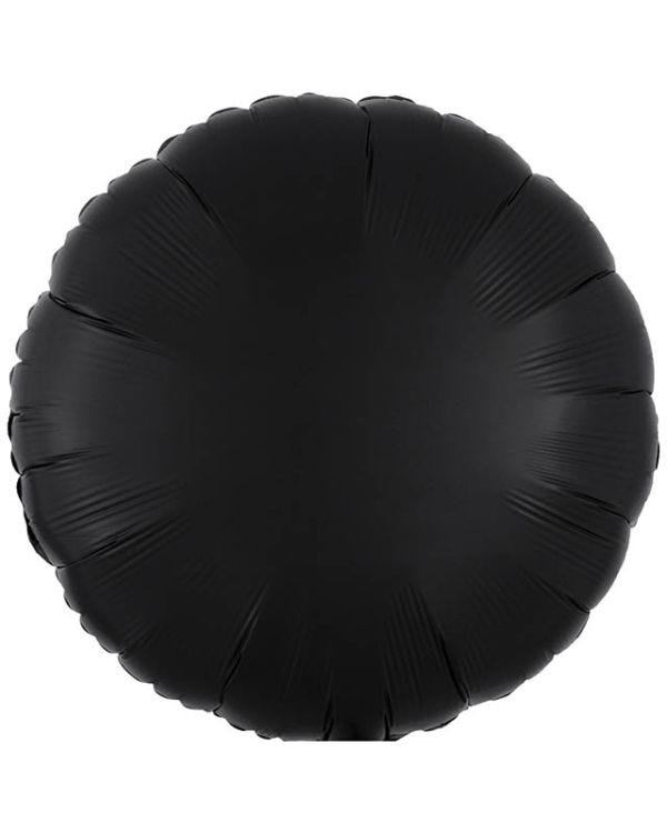 Silk Lustre Black Round Balloon - 18&quot; Foil