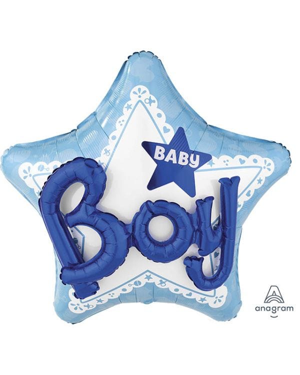 Baby Boy 3D Foil Balloon - 53&quot; x 39&quot;