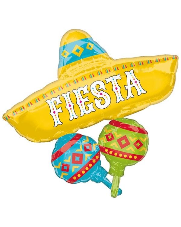 Mexican Fiesta Supershape Balloon - 31&quot; x 32&quot; Foil