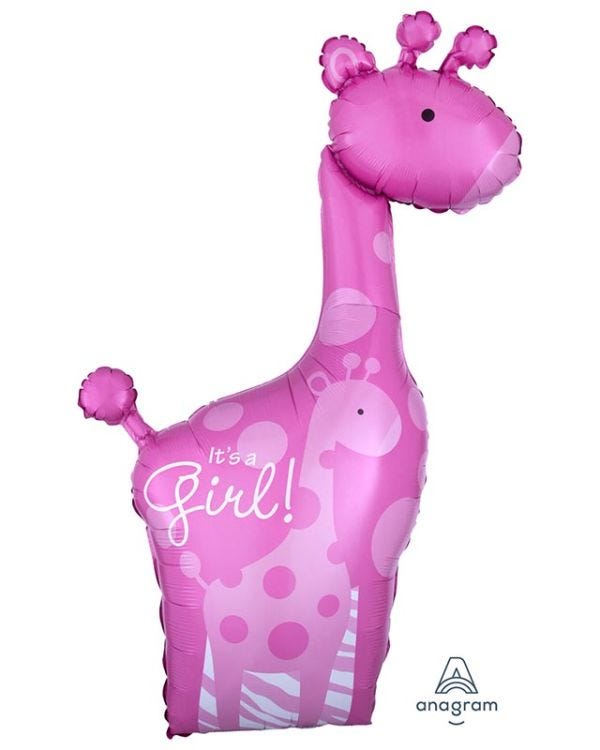 Mom &amp; Baby Girl Giraffes Supershape Balloon - 25&quot; x 42&quot; Foil
