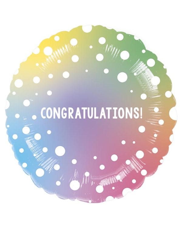 Congratulations Pastel Ombre Balloon - 18&quot; Foil