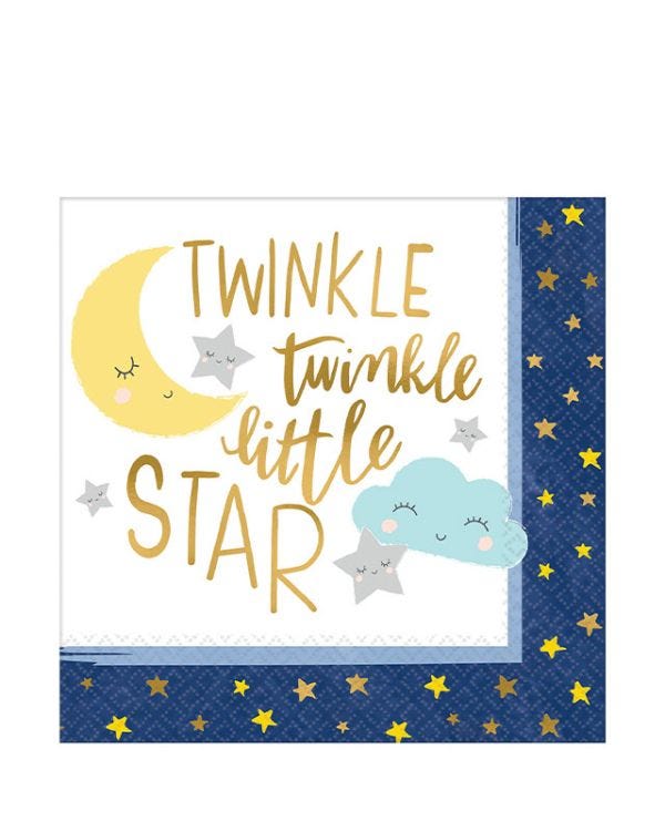 Twinkle Little Star Paper Napkins - 33cm (16pk)