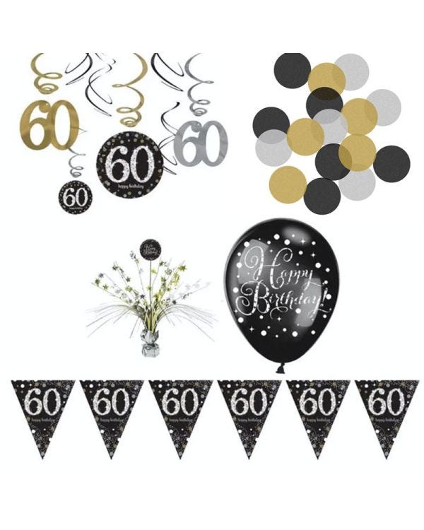 Sparkling Celebration 60th Decoration Kit - Deluxe