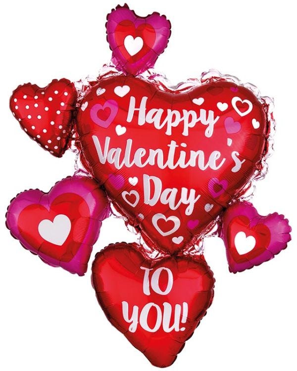 Happy Valentines To You Supershape Cluster Balloons - 28&quot; x 34&quot; Foil