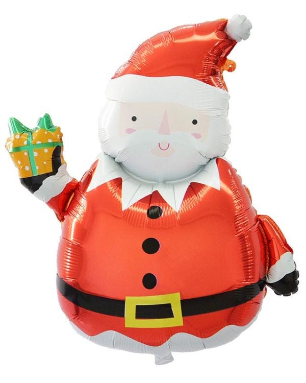 Santa &amp; Gift Supershape Balloon - 28&quot; x 35&quot; Foil