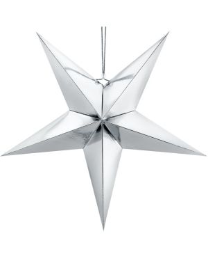 Silver Paper Star Decoration - 70cm
