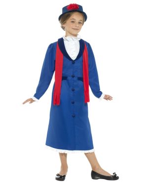 Victorian Nanny Blue Dress - Child and Teen Costume