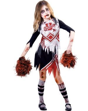 Zombie Cheerleader Girl - Child and Teen Costume