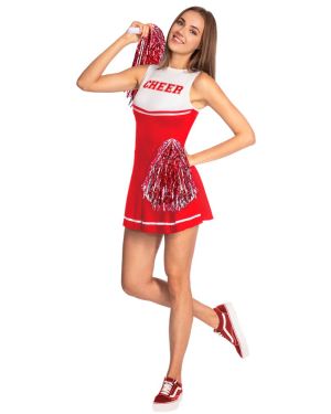 Red High School Cheerleader - Adult Costume