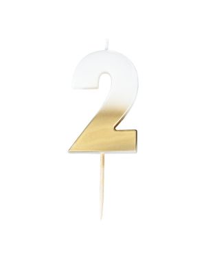 Gold Ombre Number 2 Candle - 5cm