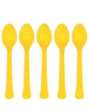 Yellow Reusable Plastic Spoons (24pk)