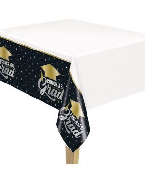 Stars &amp; Caps Graduation Plastic Table Cover - 1.37m x 2.13m