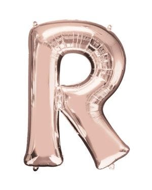 Rose Gold Letter R Air Filled Balloon - 16&quot; Foil