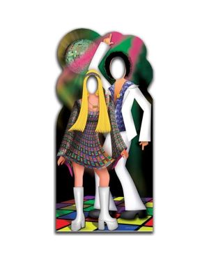 Disco Couple Stand In Photo Prop - 180cm x 90cm