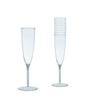 Clear Plastic Champagne Flutes - 142ml (8pk)