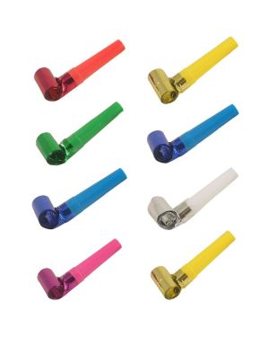 Multi-coloured Foil Party Blowers (8pk)