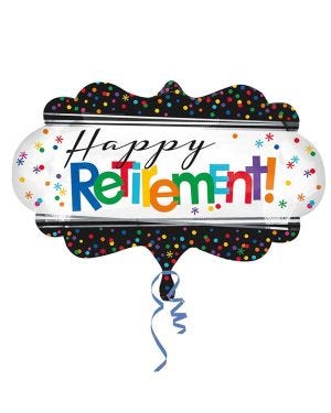 Happy Retirement Supershape Balloon - 27&quot; x 16&quot; Foil