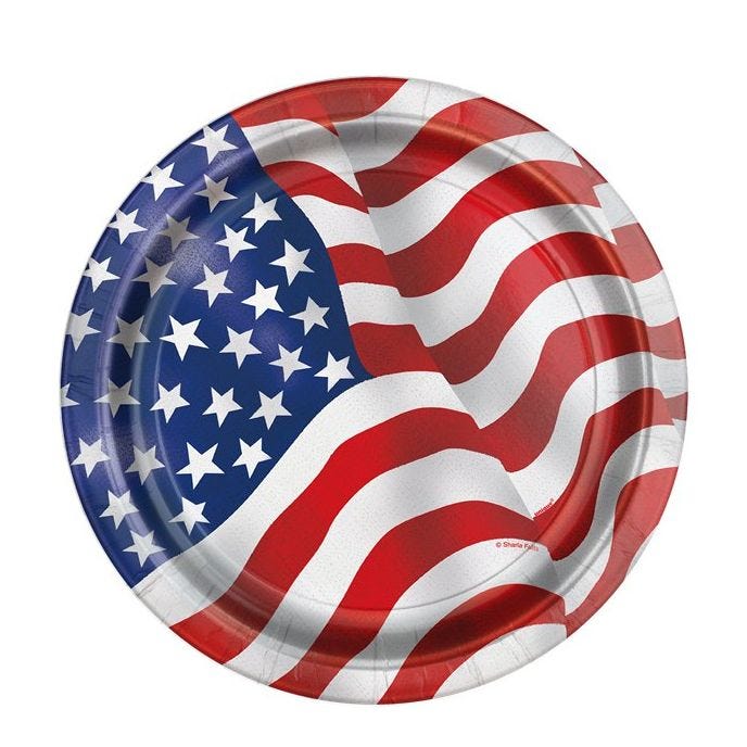 American Flag Paper Plates - 22cm
