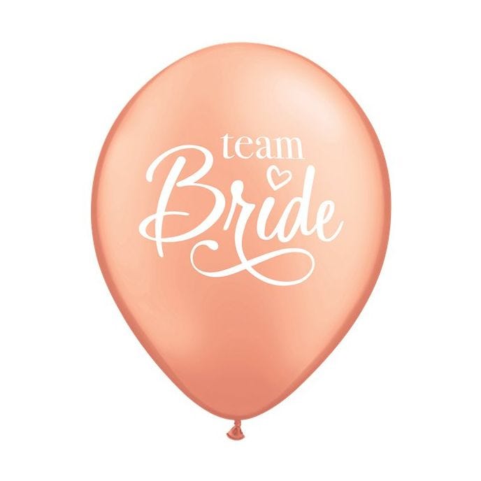Rose Gold Team Bride Balloons - 11" Latex (6pk)