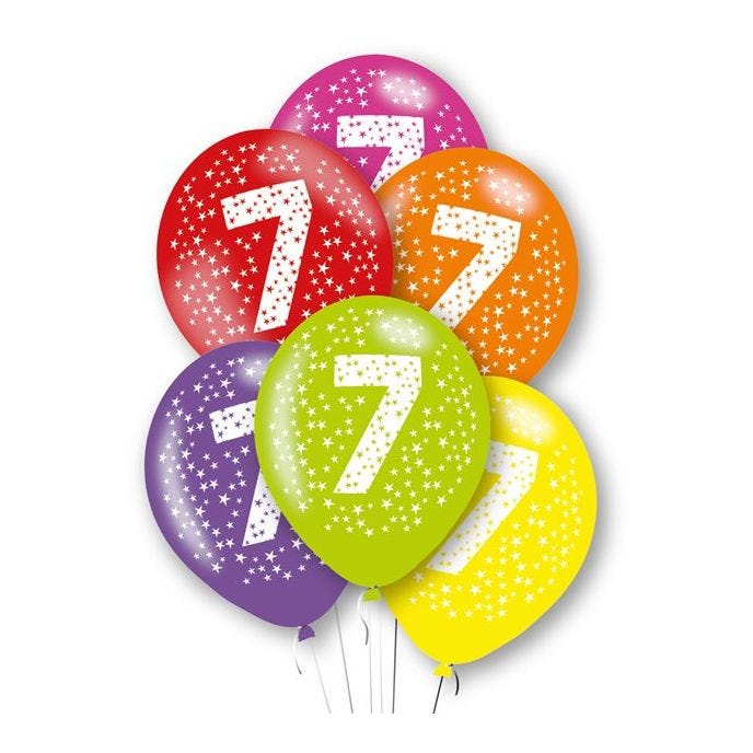 Age 7 Latex Balloons - 11"