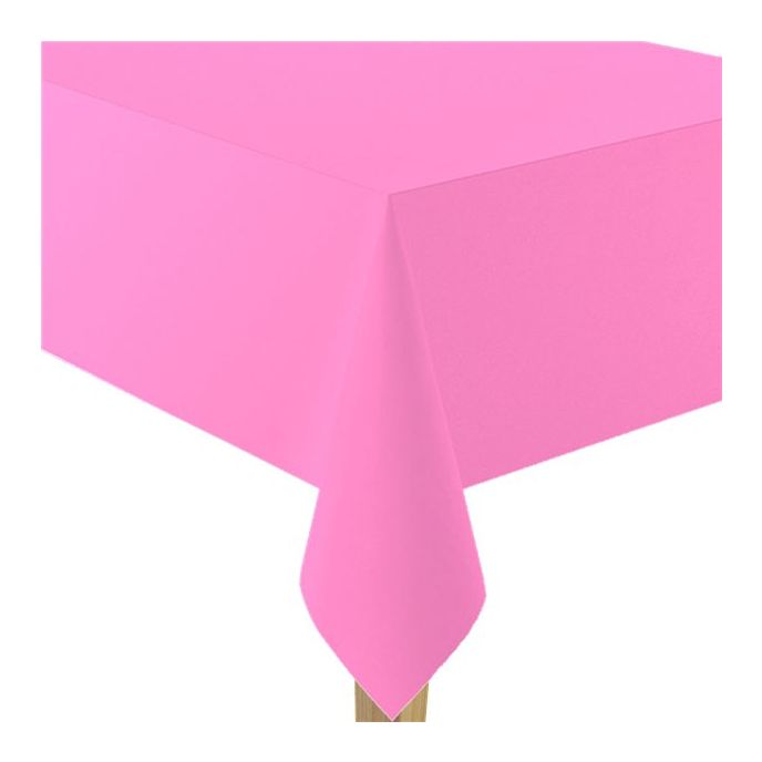 Bright Pink Plastic Tablecover - 274cm x 137cm