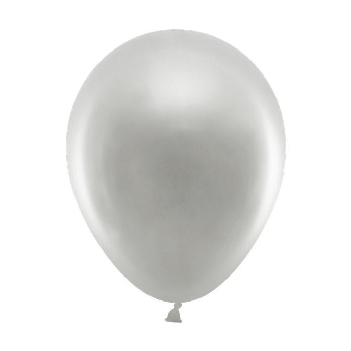 Silver Metallic Balloons - 12" Latex (10pk)