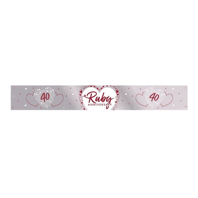40th Ruby Wedding Anniversary Foil Banner - 2.74m
